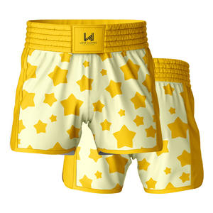 Shorts de boxe et de Muay Thai unisexes, taille haute, légers, respirants, 100 % polyester, imprimés par sublimation, coupe ajustée, uniforme d'arts martiaux - Product Image 3