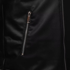 Veste en cuir véritable pour homme, tissée, à capuche, respirante, coupe-vent, style vintage, décontractée, pour l'automne - Product Image 4