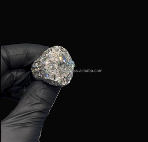 แหวนฮิปฮอปผู้ชาย RB GEMS ออกแบบเอง เพชรโมอิสซาไนต์ VVS เงินแท้ S925 แหวนเพชรโมอิสซาไนต์ VVS สำหรับงานปาร์ตี้ - Product Image 4