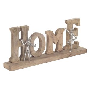 Hot Selling Creative Home Word Art Decor with Dancing <b>Silver</b> Figurines on Wooden Base Modern Sculpture for Living Room Bedroom - Product Image 1