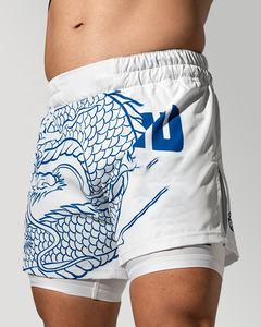 Pantalones Cortos Híbridos de Doble Capa Blaze Boxing Wear con Logotipos Personalizados, para MMA, BJJ, Grappling, Transpirables, Ligeros, 100% Poliéster - Product Image 4