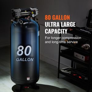 Compressore d'aria a benzina da 6,5 HP, 80 galloni, 15,5 SCFM a 90 PSI, 145 PSI, senza olio, ultra silenzioso 86 dB, stazionario con serbatoio - Product Image 4