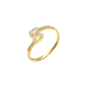 Bague ajustable en argent sterling 925 avec pierre de lune arc-en-ciel taille marquise 6x3 mm et zircon blanc, bijou pierre de naissance de juin - Product Image 2