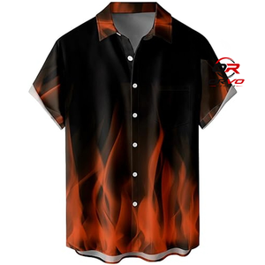 Camisa Hawaiana Deportiva ORVO para Hombre, Tejida en 100% Poliéster, 140g, Manga Corta, Cuello Camisero, Estampado de Loros, Impresión Digital, Casual, Verano - Product Image 3
