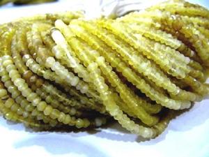 Colliers de pierres précieuses facettées en opale jaune naturelle rare, 14 pouces - Product Image 3