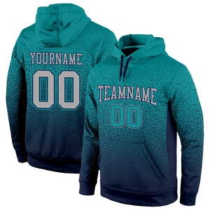 Sweat-shirt à capuche sportif tendance, nouveau design, personnalisé, dégradé gris aqua-marine, vente en gros directe - Product Image 1