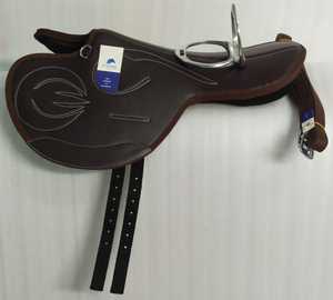 Silla de Montar Inglesa BLUHORSE BH-4061 para Carreras y Ejercicio, de Cuero PU Verde Oliva con Ribete Marrón, Herrajes SUS304 y Árbol de Plástico - Product Image 3