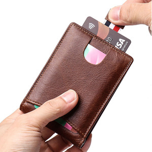 กระเป๋าสตางค์หนังผู้ชายคุณภาพสูง ดีไซน์บางเฉียบ ป้องกัน RFID ผู้ผลิตขายส่ง รับผลิตตามแบบ OEM สร้างแบรนด์ได้ สำหรับส่งออก ขายในราคาถูก - Product Image 4