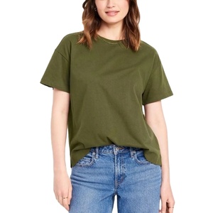 Best Quality Women's Summer Casual Custom Solid Brown Color Anti-Wrinkle Quick Dry Breathable Cotton T-Shirts Wholesale - Product Image 1