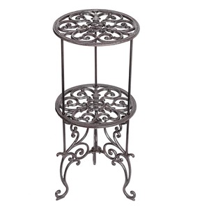 Wholesale Distressed MDF Wood Metal-<b>Frame</b> Tiered <b>Plant</b> Stand - Product Image 3