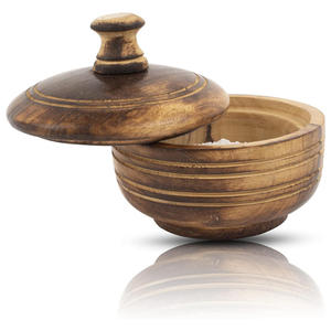 Wholesale Eco-Friendly Handmade Wooden <b>Bowl</b> <b>with</b> Carved <b>Lid</b> American Style Other Coating Party Use for Gifting - Product Image 2