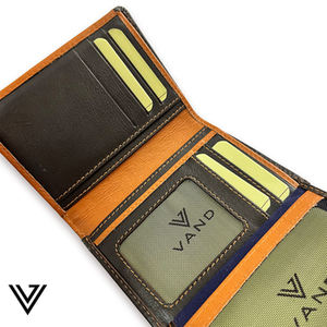 กระเป๋าสตางค์หนังแท้พับสองตอนสำหรับผู้ชาย รุ่นพรีเมียม วินเทจ ดีไซน์บางเฉียบ ป้องกัน RFID ทนทาน ใส่บัตรได้เยอะ ขนาดกะทัดรัด พกพาสะดวก ใช้ได้ทุกวัน - Product Image 2