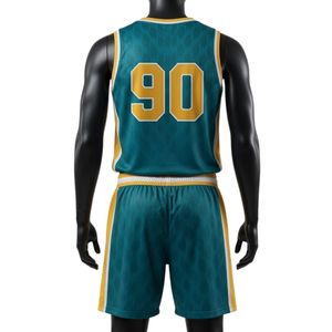 Men Teal Gold Sublimation Lacrosse Uniform <b>Set</b> Polyester Athletic Fit Sports Team Wear Lightweight Match Apparel - Product Image 2