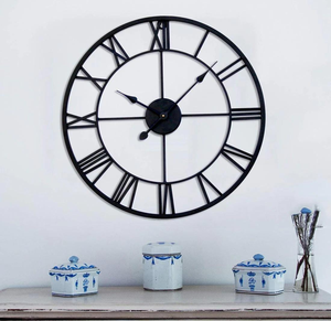 New Style Indian Wall <b>Clocks</b> For Office And Home Lobby Wall Decor Rustic Metal Iron Wall arts Nordic Timing Original <b>Clocks</b> - Product Image 2