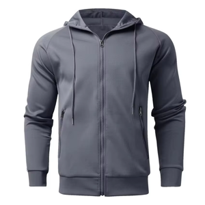 Chándal con capucha y cremallera para hombre, diseño personalizado, al por mayor, resistente al viento, transpirable, de secado rápido, poliéster/algodón, cintura elástica - Product Image 2
