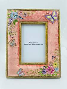 Spring Season Luxury Embroidered Handmade Wood Fabric Photo <b>Frame</b>-Customizable Lightweight Durable Vertical Design Wall Mount - Product Image 2
