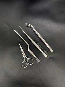 Ensemble d'outils de présentation professionnels pour chef, 4 pièces, pinces de précision en acier inoxydable, pinces à bec croisé et ciseaux culinaires - Product Image 5