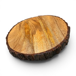 Tabla de cortar y servir de madera natural |   Tabla de cortar rústica con borde de corteza de árbol |   Tabla de Quesos y Servir de Madera Hecha a Mano - Product Image 2