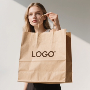 Bolsas de Compra de Papel Kraft Ecológicas con Logotipo Personalizado, Acabado Laminado y Asas Resistentes - Product Image 3
