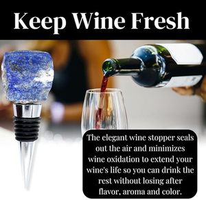 Bouchon de bouteille de vin en cristal avec pierre de guérison et fermeture sous vide pour la conservation du vin - Product Image 3