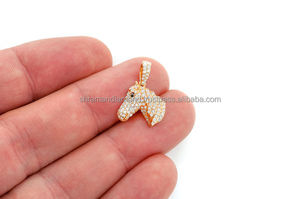 14K <b>Solid</b> <b>Gold</b> Necklace Trendy Fine <b>Pendants</b> Charms Custom Iced Horse Head Face Animal Natural Diamonds <b>Pendant</b> Gifts - Product Image 6