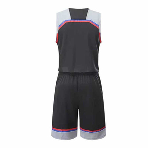 Conjunto de Uniforme de Baloncesto Sublimado Personalizado, Cuello en V, Sin Mangas, Absorbente de Humedad, Unisex, para Adultos, para Todas las Temporadas, de Poliéster - Product Image 2