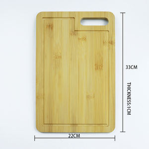 Ensemble de 3 planches à découper en bambou réversibles avec rainure profonde pour les jus, compatibles lave-vaisselle, pour la préparation de la viande, du fromage et des légumes en cuisine - Product Image 1