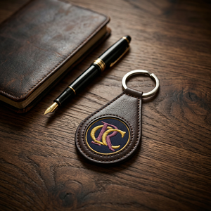 Porte-clés en cuir avec patch en cuir de pilote d'aviation, élégant et durable, porte-clés, étiquette de sac de pilote, porte-clés à 1 à 4 bandes - Product Image 1