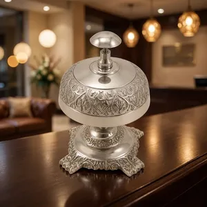Campana de Llamada Ornamental de Latón con Acabado Plateado para Recepción, Hotel, Restaurante, Mostrador de Servicio, Oficina, Spa - Product Image 6
