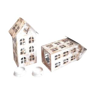 Linterna Metálica Blanca Lisa en Forma de Casa para Decoración de Bodas y Fiestas, Accesorio de Iluminación con Forma de Cabaña al Mejor Precio - Product Image 4