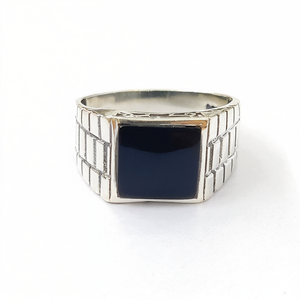 <b>Black</b> Onyx <b>Mens</b> Fine <b>Ring</b> 5.6 Grams Weight - Product Image 2
