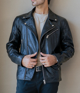 Veste en cuir véritable de vachette élégante pour homme, fabriquée sur mesure au Pakistan, veste de moto personnalisée pour homme, vente en gros OEM - Product Image 1