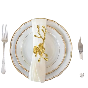 Anillo para Servilletas de Metal Dorado Brillante con Acabado Martillado para Decoración de Mesa en el Hogar, Banquetes y Ocasiones Especiales - Product Image 3