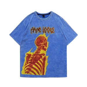 Logotipo personalizado DTF DTG impresión camiseta hombres algodón ropa de calle de gran tamaño Casual gráfico superior directo de fábrica - Product Image 1