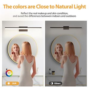 Lampada da Bagno LED Moderna Nera Elegante da 32 Pollici, Applique da Parete per Specchio, Spogliatoio o Area Lavabo - Product Image 6