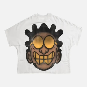 2025 Men's Blank Box Raw Hem Cut <b>Tee</b> T Shirt Streetwear Oversized Heavyweight Drop Shoulder Boxy Fit Cropped T Shirt Men - Product Image 1