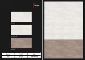 Elegantes azulejos de porcelana con superficie efecto azúcar de 300x600 mm, diseñados para interiores contemporáneos con textura suave y vitrificados para mayor durabilidad. - Product Image 2