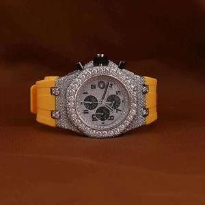 Reloj de Lujo con Diamantes Moissanite de Diseño Exclusivo, con Piedras de Claridad VVS y Caja de Acero Inoxidable para Hombre, Uso Diario y para Fiestas - Product Image 4