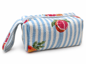 Nuevas Bolsas para Secador de Pelo Acolchadas de Tela de Algodón Ecológica con Logotipo Personalizado, Gran Capacidad, Cierre de Cremallera, Portátiles, Organizador de Maquillaje a Rayas - Product Image 3
