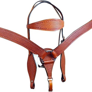 Nouvelle Arrivée 2026 : Têtière Western en Cuir Perlée avec Tête de Cheval – Têtière Western Intelligente au Meilleur Prix - Product Image 1