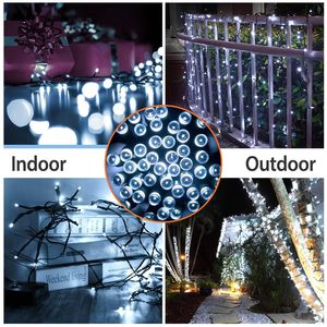 ไฟ LED พลังงานแสงอาทิตย์แบบสายยาว 22 เมตร 200 หลอด LED สีขาว 8 โหมดแสงสว่าง ไฟสายพลังงานแสงอาทิตย์กันน้ำ - Product Image 4