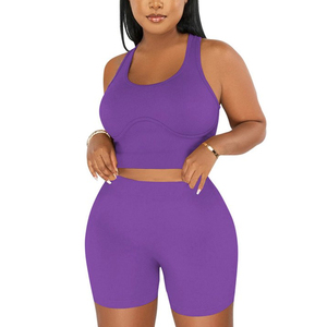 Conjunto de Top Corto y Pantalones Cortos Transpirables para Mujer, Ropa de Moda, Logotipo Personalizado, Atuendo Informal de Dos Piezas para Verano - Product Image 5
