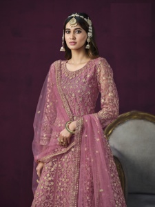 Qualité d'exportation indienne décontracté Anarkali robe Net tissu Salwar costumes mariée Salwar Kameez pour tenue de fête du fournisseur indien - Product Image 6