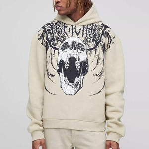 Sudadera con Capucha Unisex de Algodón Pesado con Estampado Gótico de Gran Escala y Cuello Extendido, Tallas Grandes, Personalizada, Más Vendida - Product Image 1