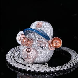 Colgante de Plata de Ley 925 con Micro Pavé de Diamantes de Moissanita VVS, Estilo Hip Hop, Personalizado, para Hombre, Inspirado en el Rapero Famoso Star, Diseño Iced Out, para Chico Moderno - Product Image 1