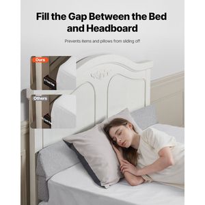 Almohada de cuña de cama de espuma de 60 "x 6" x 6 "para posicionador de función de cabecero para llenar un espacio de 0-7" - Product Image 2