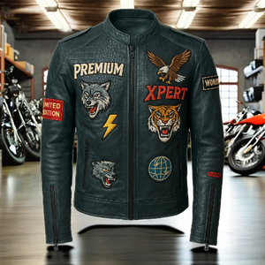 Chaqueta de Cuero Genuino para Hombre, OEM ODM, Personalizada con Impresión Digital, Bordado 3D en Relieve, Protección UV, Manga Larga, Posiciones para Logotipo Personalizado - Product Image 1