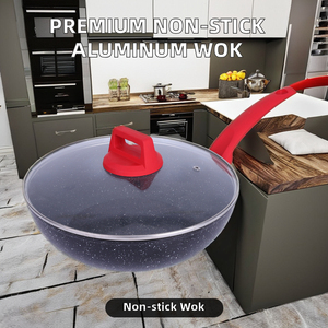 Wok moderne antiadhésif avec base à induction puissante, technologie de chauffage uniforme et poignée confortable pour de meilleurs résultats culinaires - Product Image 3
