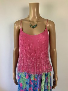 Abstract Three-dimensional Butterfly Studded Beaded Fringe Tank Top With Steel <b>Wire</b> Shape - Product Image 3