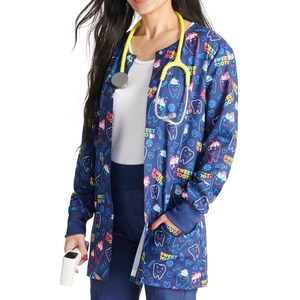 Uniformes de Hospital de Tela Elástica en 4 Direcciones, Uniformes de Enfermería de Manga Larga de Secado Rápido, Chaquetas Estampadas, Uniformes Médicos para Mujer - Product Image 3